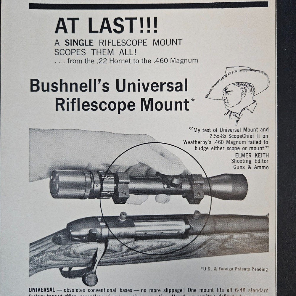 1966 Bushnell Magnetic Command Post‎ Scope Mount Vintage Print Ad Pasadena CA